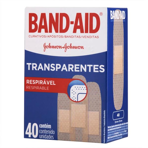 Imagem de Curativo Band-Aid Transparente com 40 Unidades