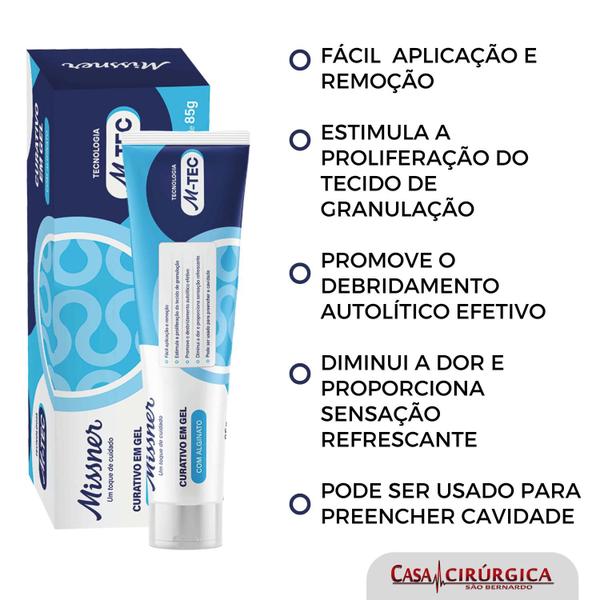 Imagem de Curativo de gel Hidrogel Com Alginato Missner Úlcera Queimadura 