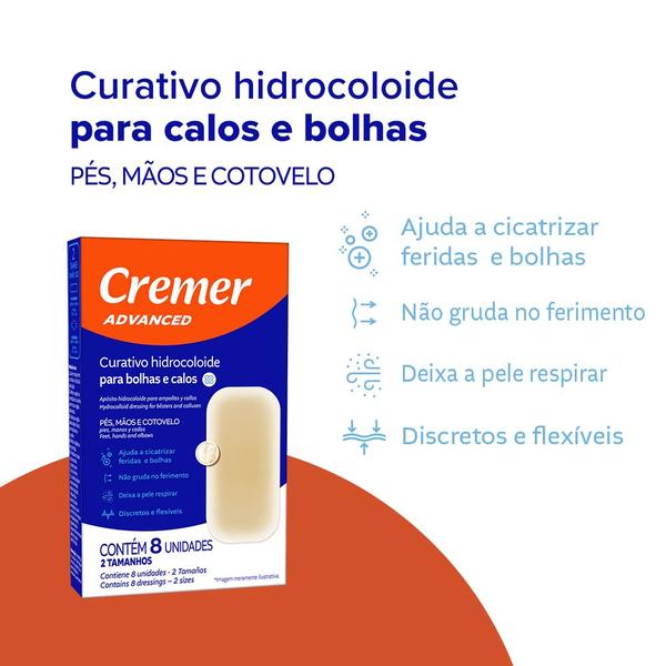 Imagem de Curativo Hidrocoloide para Calos e Bolhas 8 unidades Cremer