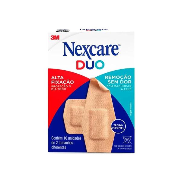 Imagem de Curativo Nexcare Duo Remoção Sem Dor com 10 Unidades Diversos 3M