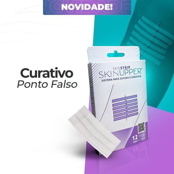 Imagem de Curativo Ponto Falso Para Cortes Lesões 02 Env. C/ 6 Tiras