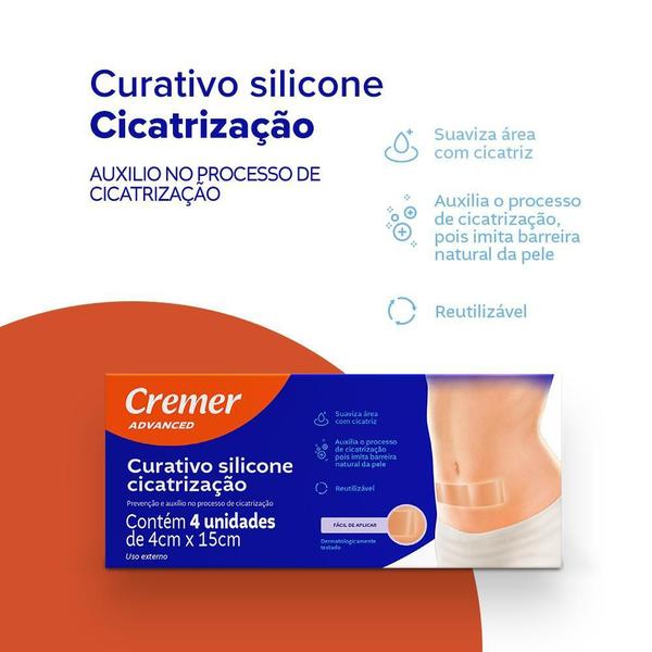 Imagem de Curativo Silicone Cicatrização Reutilizável 4Cm X 15Cm 4