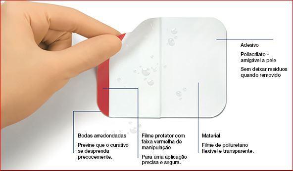 Imagem de Curativo T Plus 8x15 Transparent Para Lesões / Machucados / Feridas Com Compressa - 1 Unidade