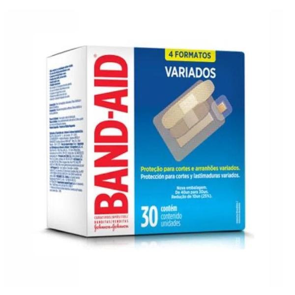 Imagem de Curativos Band-Aid 4 Formatos Variados 30 Unidades