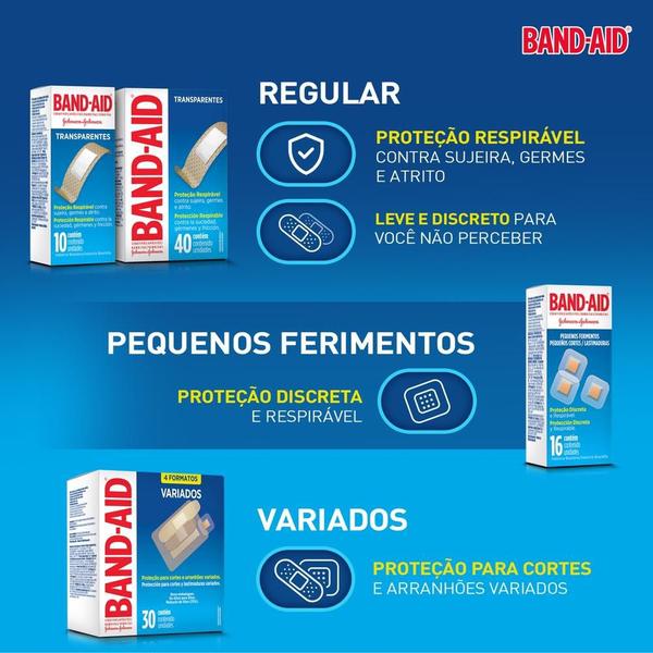 Imagem de Curativos Band-Aid Transparentes 40 Unidades