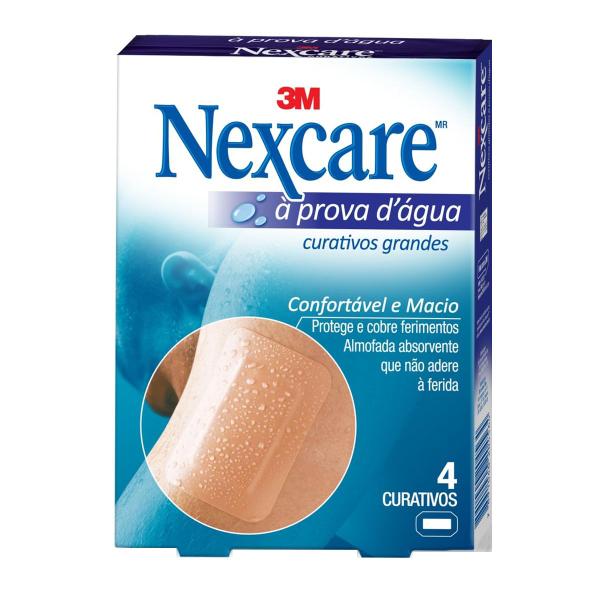 Imagem de Curativos Grande Á Prova D'Água Bege 4 Unidades Nexcare