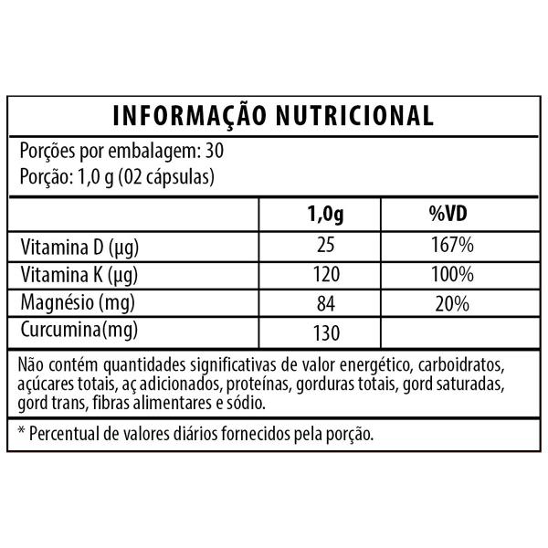 Imagem de  Cúrc uma Mdk + Magnésio + Vitamina K2 +Vitamina D3  60 Cápsulas 500mg - Flora nativa do Brasil