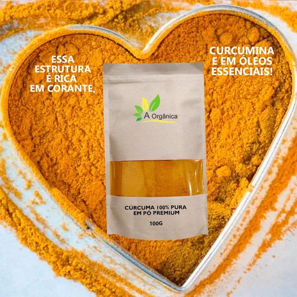 Imagem de Curcuma 100% Pura em Pó  Premium 100G À Orgânica, Rico em curcumina