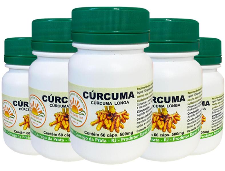 Imagem de Cúrcuma 500mg 60 cps  Kit com 5 unidades