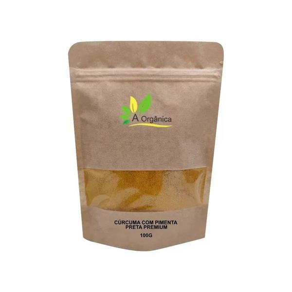 Cúrcuma Com Pimenta Preta em Pó Premium 100g - A Orgânica Imagem de Cúrcuma Com Pimenta Preta em Pó Premium 100g