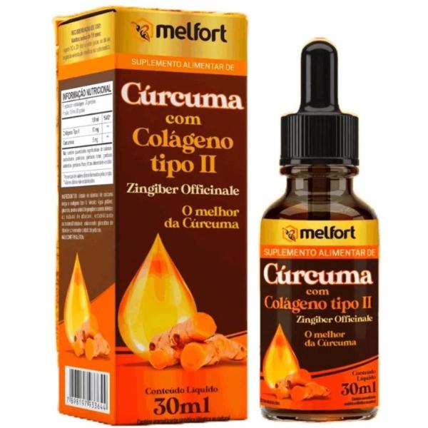 Imagem de Cúrcuma E Colágeno Tipo 2 Melfort Com 30 Ml Kit 3 Unidades