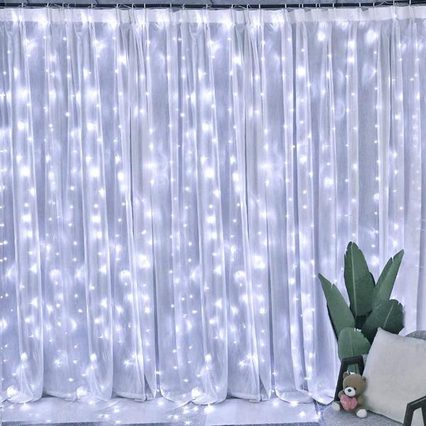 Imagem de Curtain String Lights Dazzle Bright 300 LED 3m x 3m USB branco