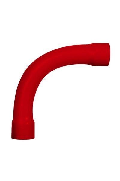 Imagem de Curva com bolsas eletroduto pvc vermelho 1/2 x 90