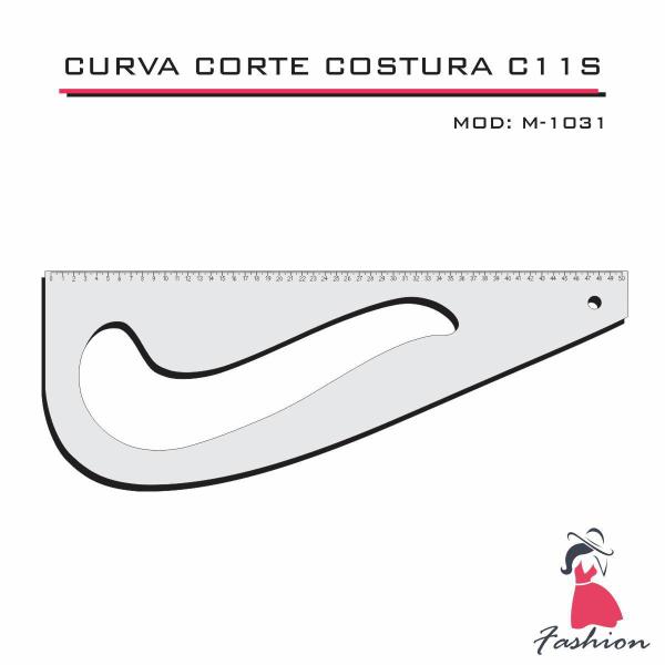 Imagem de Curva Corte Costura Modelagem C11S 1031 Regua Acrílico Fenix
