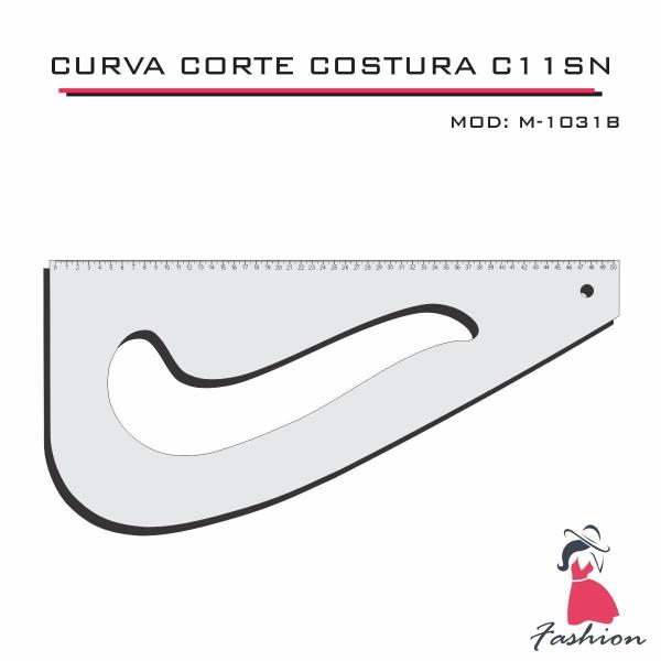 Imagem de Curva Corte Costura Modelagem C11Sn 1031 Regua Acrílic Fenix