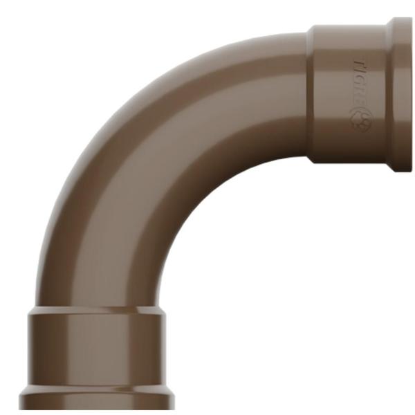 Imagem de Curva De 90 Graus Soldável PVC Marrom Para Canos Tubos De Água Fria De 3/4” Polegadas 25mm Tigre