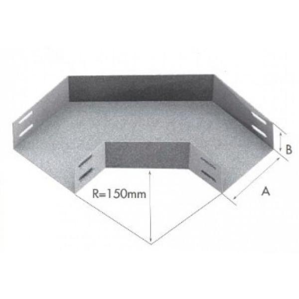 Imagem de Curva horizontal 90 graus lisa para eletrocalha 100x100mm