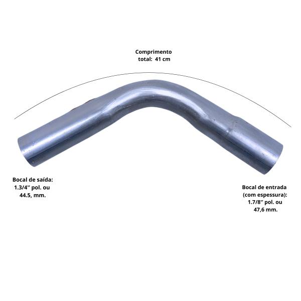 Imagem de Curva Tubo Aço Galvanizado Adaptação Gerador 41 cm 45 Graus