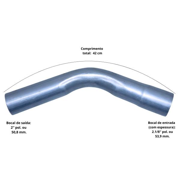 Imagem de Curva Tubo Aço Galvanizado Adaptação Gerador 42 cm 30 graus