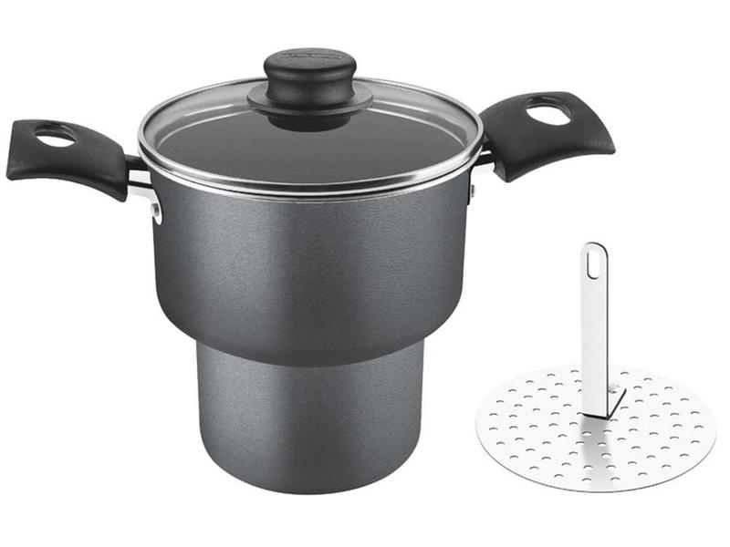 Cuscuzeira 14cm 1,9l turim cinza aluminio com revestimento antiaderente tramontina Imagem de Cuscuzeira 14cm 1,9l turim cinza aluminio com revestimento antiaderente tramontina