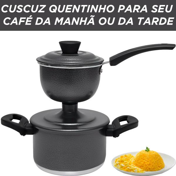 Imagem de Cuscuzeira De Alumínio Panela Cuscuzeiro 800 ML Nordestina Peito De Moça