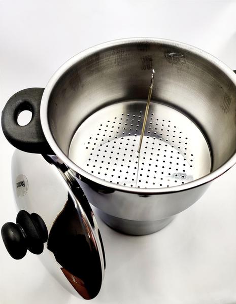 Imagem de Cuscuzeira Grande Inox Compatível Com Fogão De Indução Inox 3 Litros Marca Forma Inox Panela Para Cuscuz Alta Qualidade