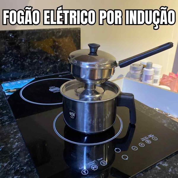 Imagem de Cuscuzeira individual para Fogão Indução gás e Triturador Manual alimentos Verduras