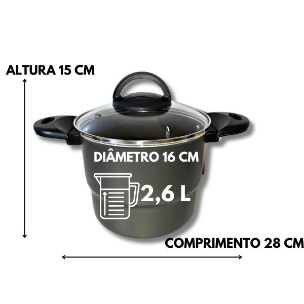 Imagem de Cuscuzeira Marcolar n16 cm Diâmetro Antiaderente 