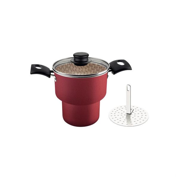 Cuscuzeira Tramontina Turim Antiaderente Starflon Max Vermelho 14 cm 1,9 L Imagem de Cuscuzeira Tramontina Turim Antiaderente Starflon Max Vermelho 14 cm 1,9 L