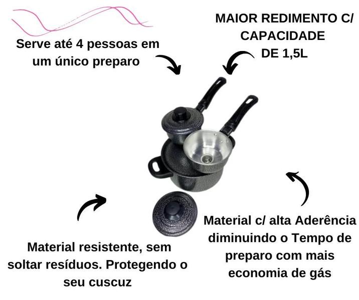 Imagem de cuscuzeiro 2 em 1 individual