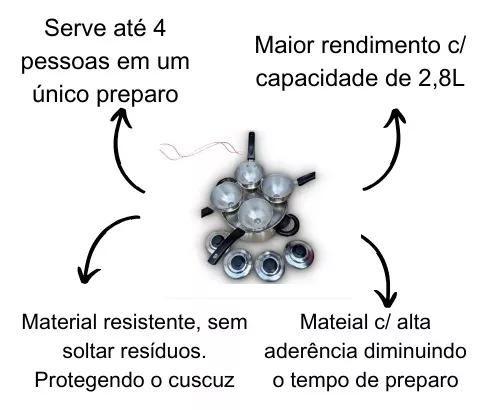 Imagem de Cuscuzeiro Nordestino 4 Panelinhas E 2 Panelinhas