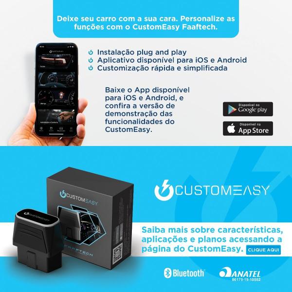 Imagem de CustomEasy OBDII Plug And Play + Cabo Adaptador FT-OBD-SWG para Pulse 2022 2023