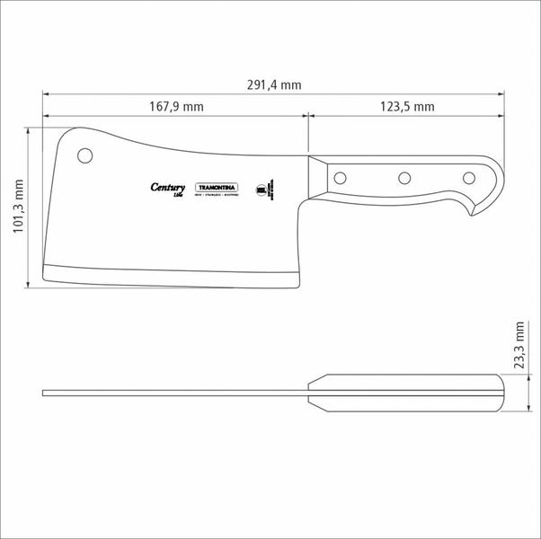 Imagem de Cutelo Tramontina Century com Lâmina em Aço Inox e Cabo em Policarbonato 6"