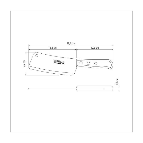 Imagem de Cutelo Tramontina com Lamina em Aço Carbono com Cabo de Madeira 6"