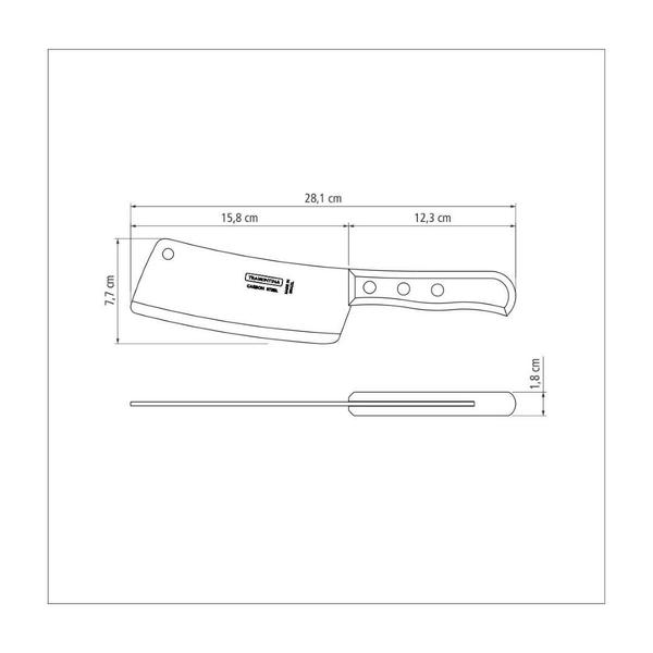 Imagem de Cutelo Tramontina em Aço Carbono com Cabo de Madeira 6''
