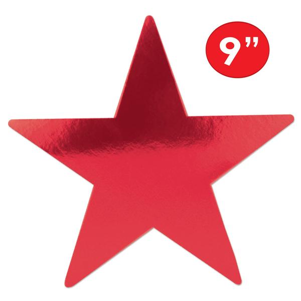 Imagem de Cutouts Beistle Red Star 36 peças de papel para festa de Natal de 23 cm