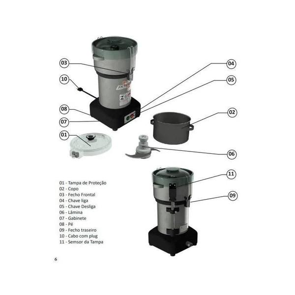 Imagem de Cutter Inox Cr-4l 4 Litros 127V - Skymsen