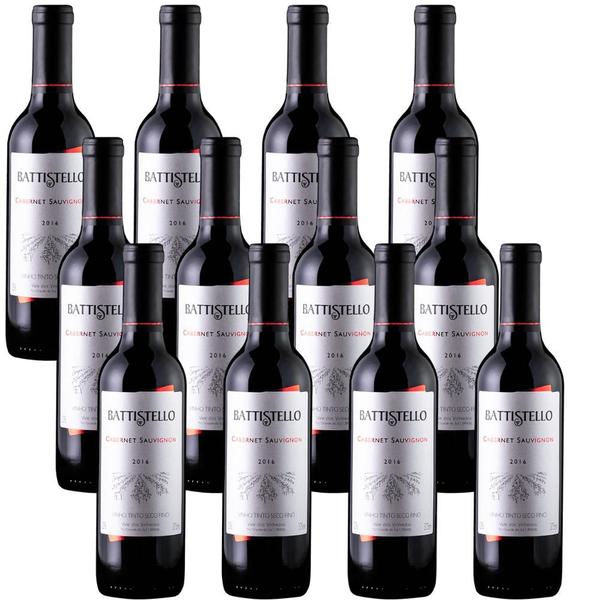 Imagem de Cx 12 Vinho Tinto Seco Cabernet Sauvignon Battistello 375ml