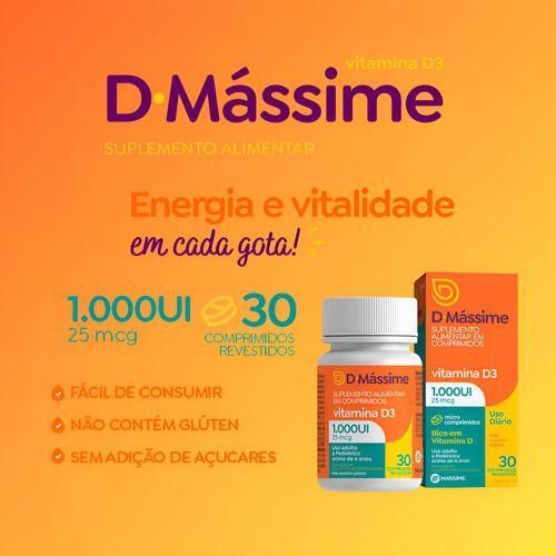 Imagem de D'Massime - Vitamina D3 1000ui - 30 Comprimidos - Mássime