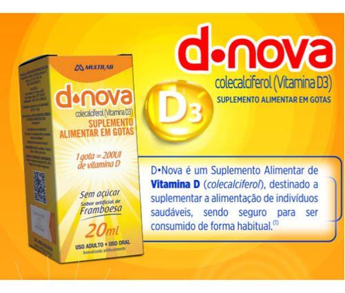 Imagem de D-Nova Vitamina D3 em Gotas - 200ui Sabor Framboesa - 20ml 