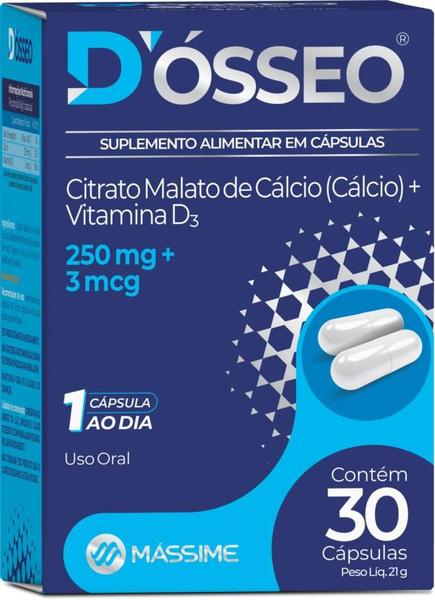 Imagem de D'Ósseo D3 600mg - 30 Cáps. Massime