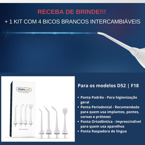 Imagem de D52 KIT Irrigador Oral Para Limpeza Bucal Aparelho Dentario Protese Dentária Implante Dentario Com 8 Bicos