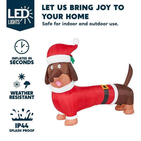 Imagem de Dachshund de Natal inflável Joiedomi 5FT com luzes LED