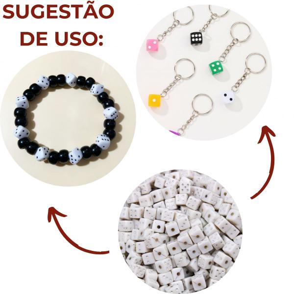 Imagem de Dado com strass 07mm em plastico com 50gr