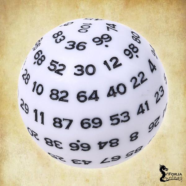 Imagem de Dado D100 Branco - RPG