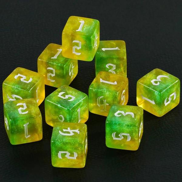 Imagem de Dados Poliedricos D6 com Glitter - Conjunto para Jogos de Mesa e Ensino de Matemática