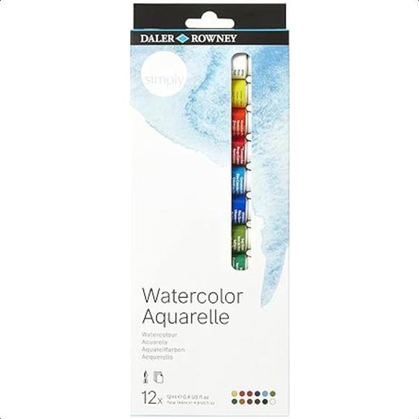 Imagem de Daler Rowney Simply Tinta Aquarela Bisnagas de 12ml 12 Cores