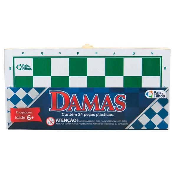 Dama Tabuleiro De Madeira 26x26cm Pais e Filhos 24 Peças Imagem de Dama Tabuleiro De Madeira 26x26cm Pais e Filhos 24 Peças