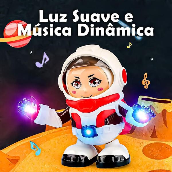 Imagem de Dancing Astronauta Boneco Robô Se Mexe Com Luz E Música - Dm Toys