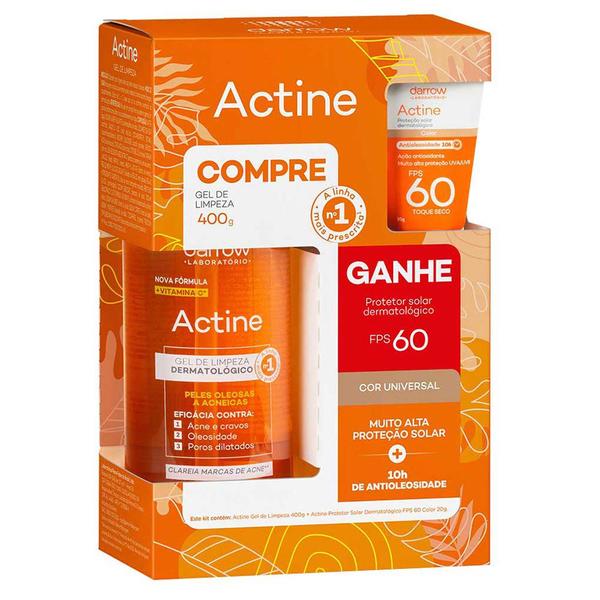 Darrow Actine Kit - Gel de Limpeza Facial + Protetor Solar Facial com Cor Darrow Actine Kit - Gel de Limpeza Facial + Protetor Solar Facial com Cor